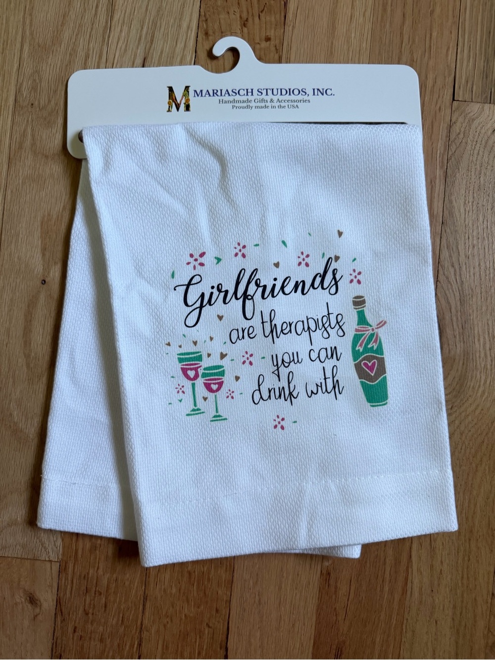 Girlfriends Are Therapists You Can Drink With Tea Towel - White